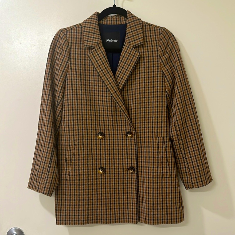 Madewell - Caldwell Double-Breasted Blazer in Desert Check